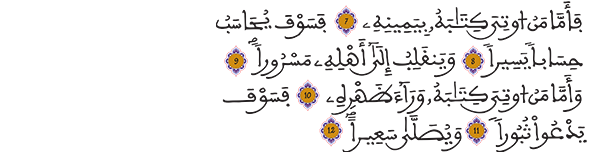 الانشقاق الآيات 7 12