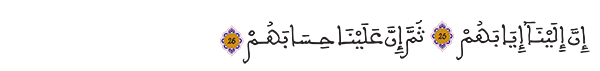 الغاشية الآيتين 25- 26