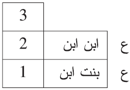 مثال تعصيب ابن الابن لبنت الابن في درجته