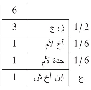 توفيت امرأة وتركت زوجا وأخا لأم وجدة من جهة الأم، وابن أخ شقيق