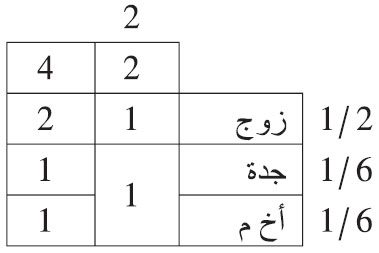 مات شخص وترك: زوجا وجدة وأخا لأم