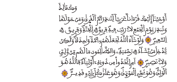 الشورى الآيات 5 إلى 7