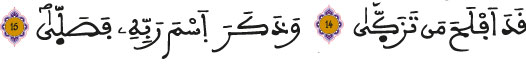 al aala ayat 14 15