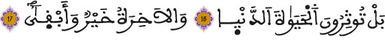 al aala ayat 15 16