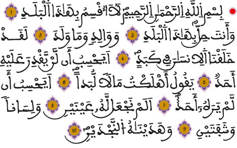 سورة البلد التفسير من خلال تفسير الجلالين الآيات من 1 إلى 10
