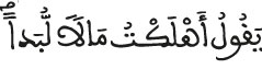 يقول أهلكت مالا لبدا البلد الآية 6