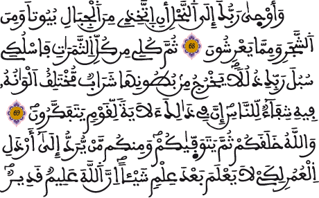 النحل 68-70 النحل 68-70
