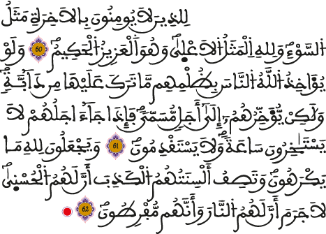النحل 60-62