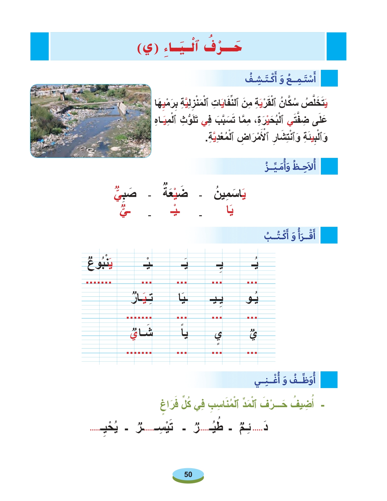 أقرأ وأتعلم : القراءة والكتابة درس حرف الياء المستوى الأول الحلقة 135