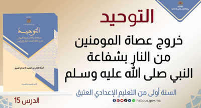 التوحيد: خروج عصاة المومنين من النار بشفاعة النبي صلى الله عليه وسلم&nbsp;
