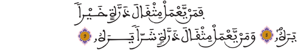 [ الزلزلة: 8-9]