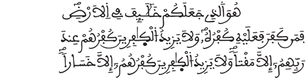 [ فاطر:39]