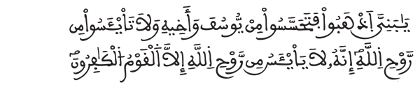  [ يوسف:87]