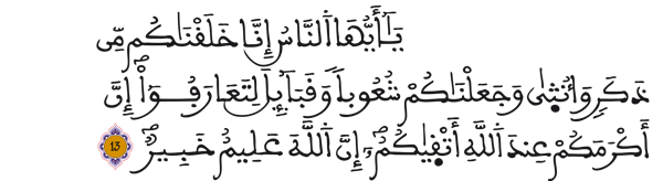 [الحجرات:13]