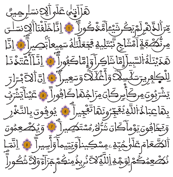 [الإنسان: 9-1]