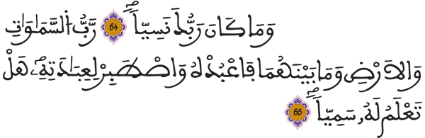 [مريم: 65-64]