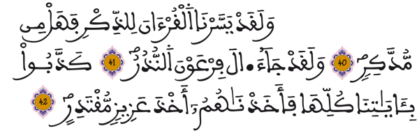 [القمر: 40 - 42]