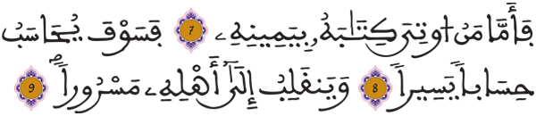 [الانشقاق: 7-9]