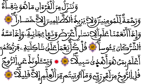 الإسراء 82 85