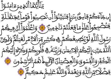 الحجرات 6 8