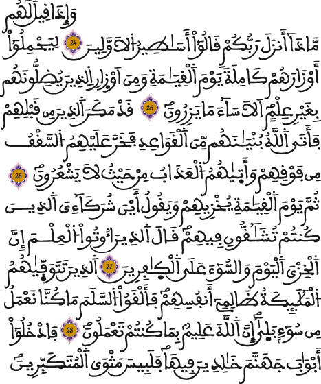 النحل 24 29