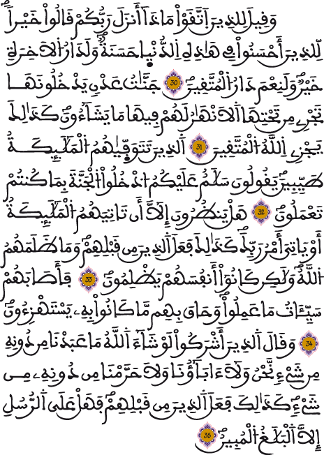 النحل الآية 30 35