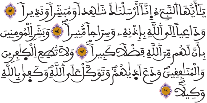 الأحزاب 45 48 الأحزاب 45 48
