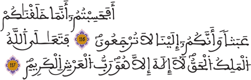 المؤمنون 116 117