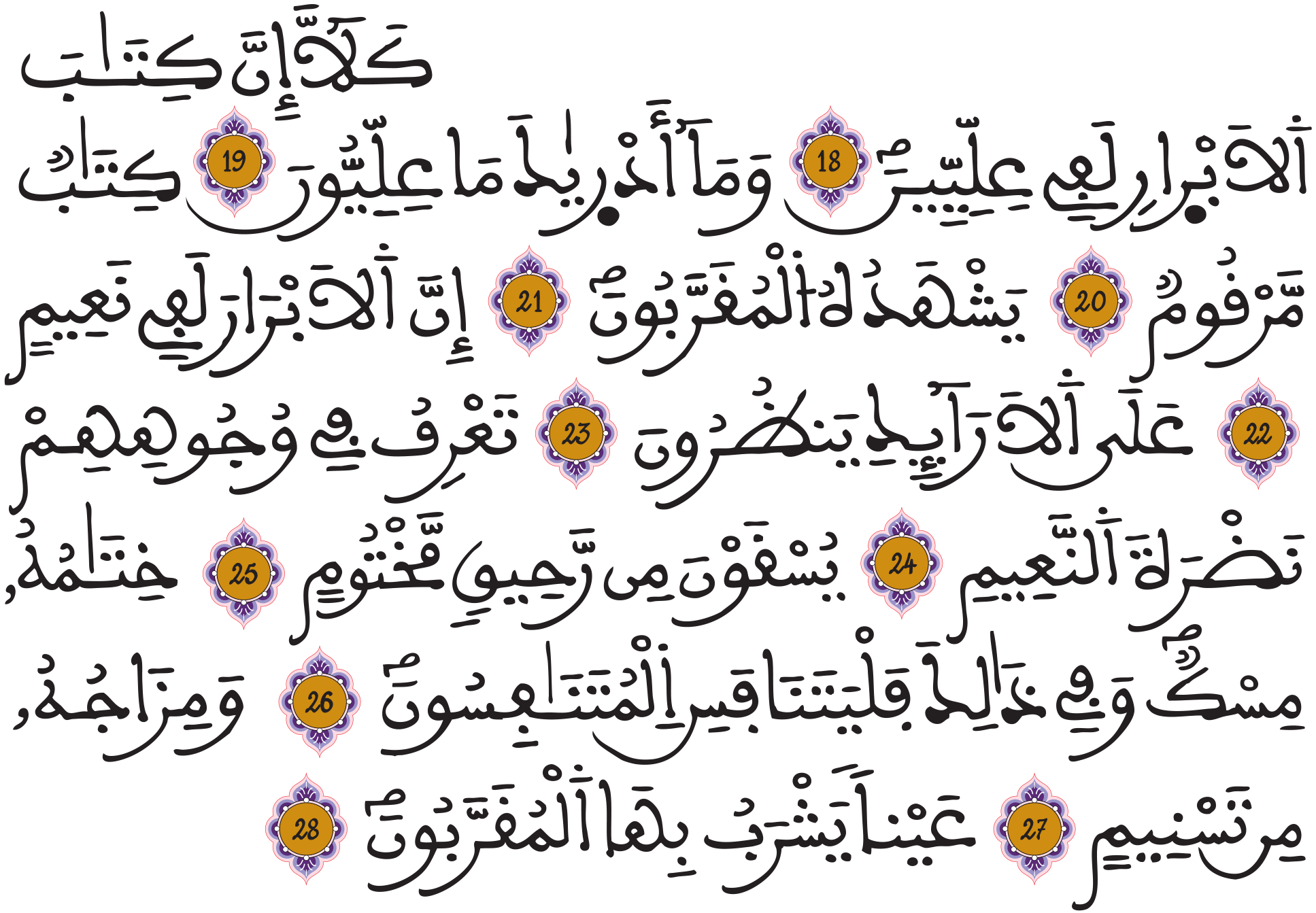 المطففين 18 28