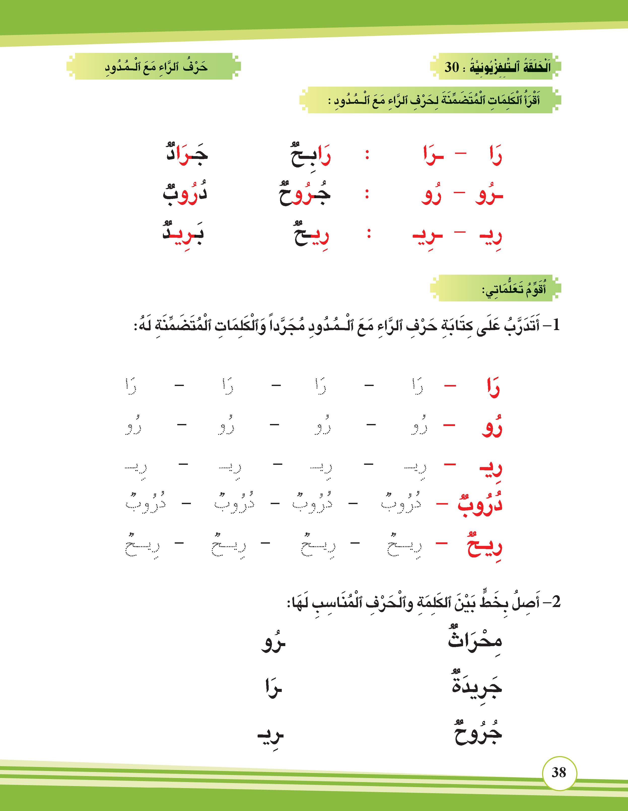 حرف الراء مع المدود