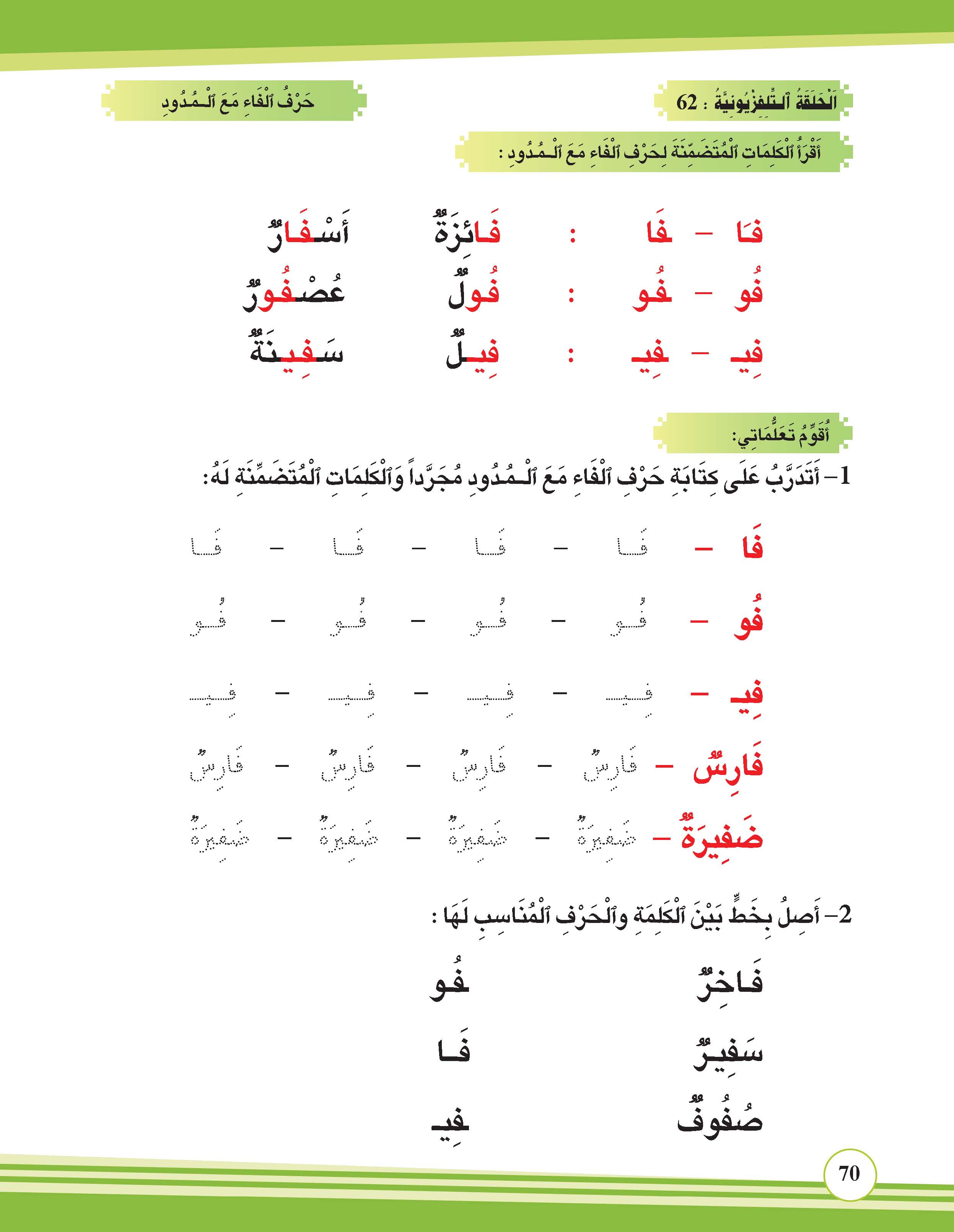 حرف الفاء مع المدود