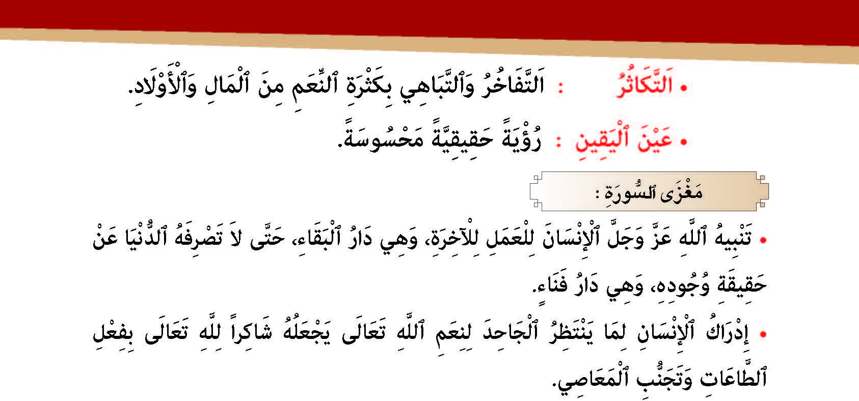 سورة التكاثر وآياتها: 8