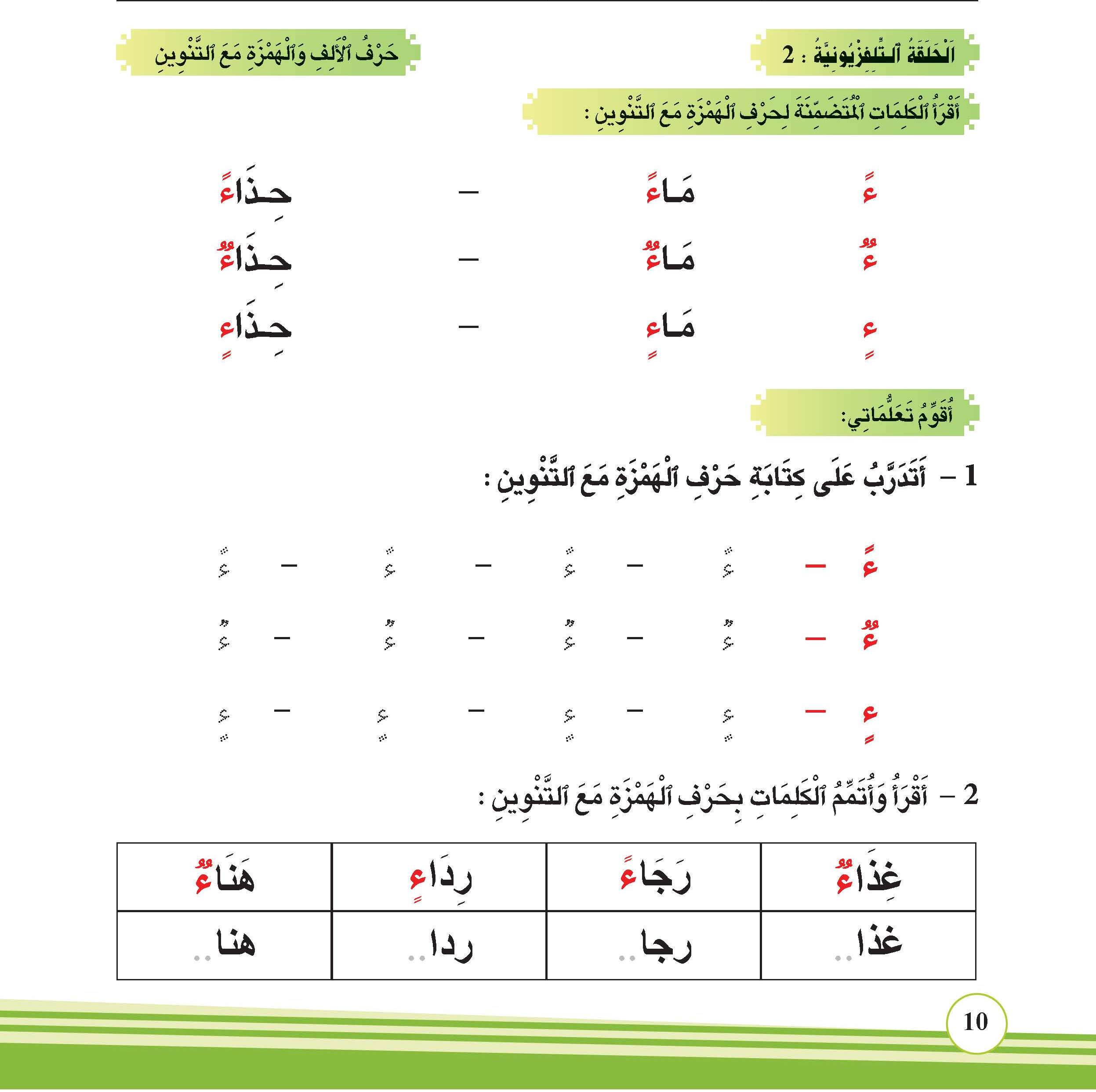 حرف الألف والهمزة مع التنوين