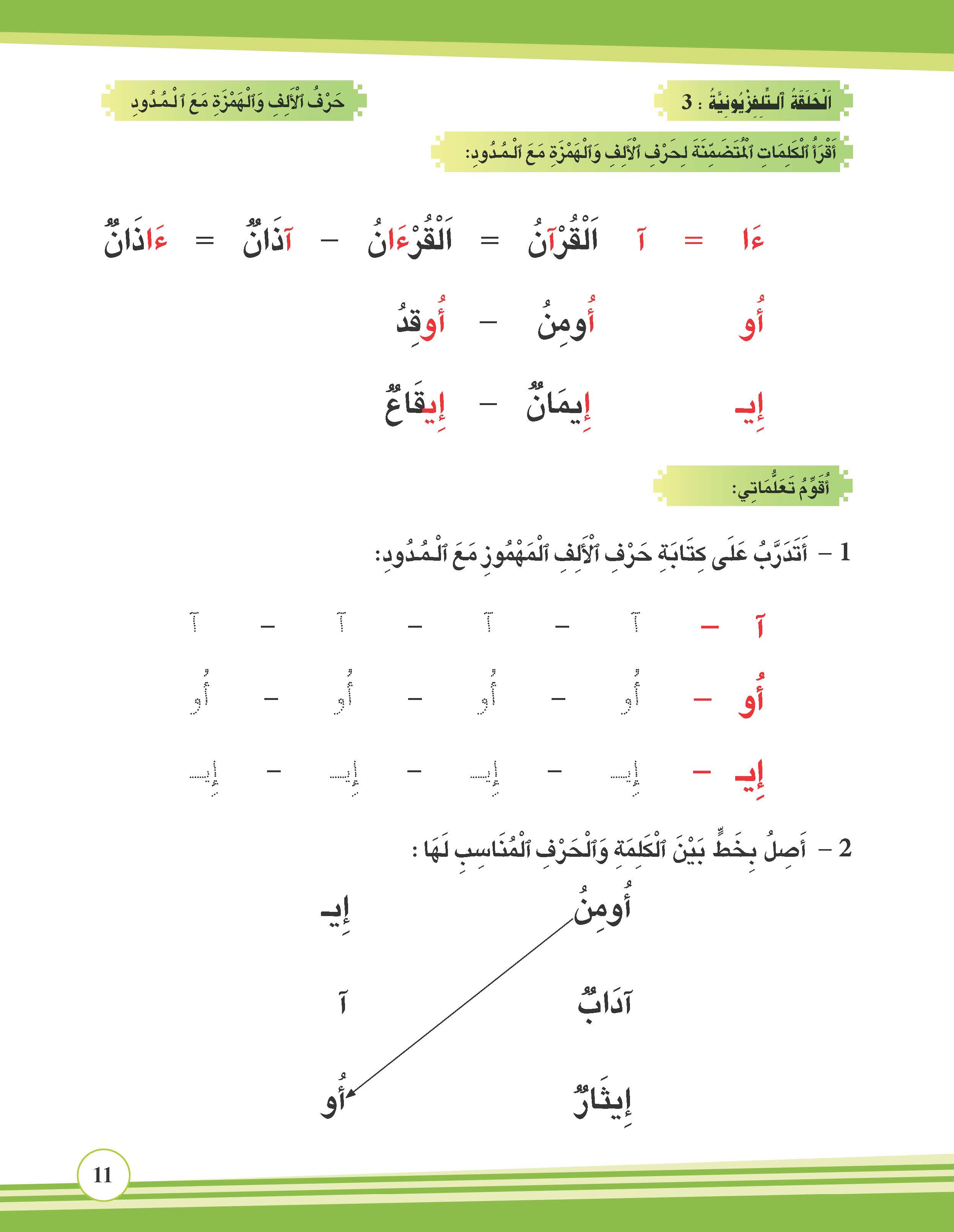حرف الألف والهمزة مع المدود